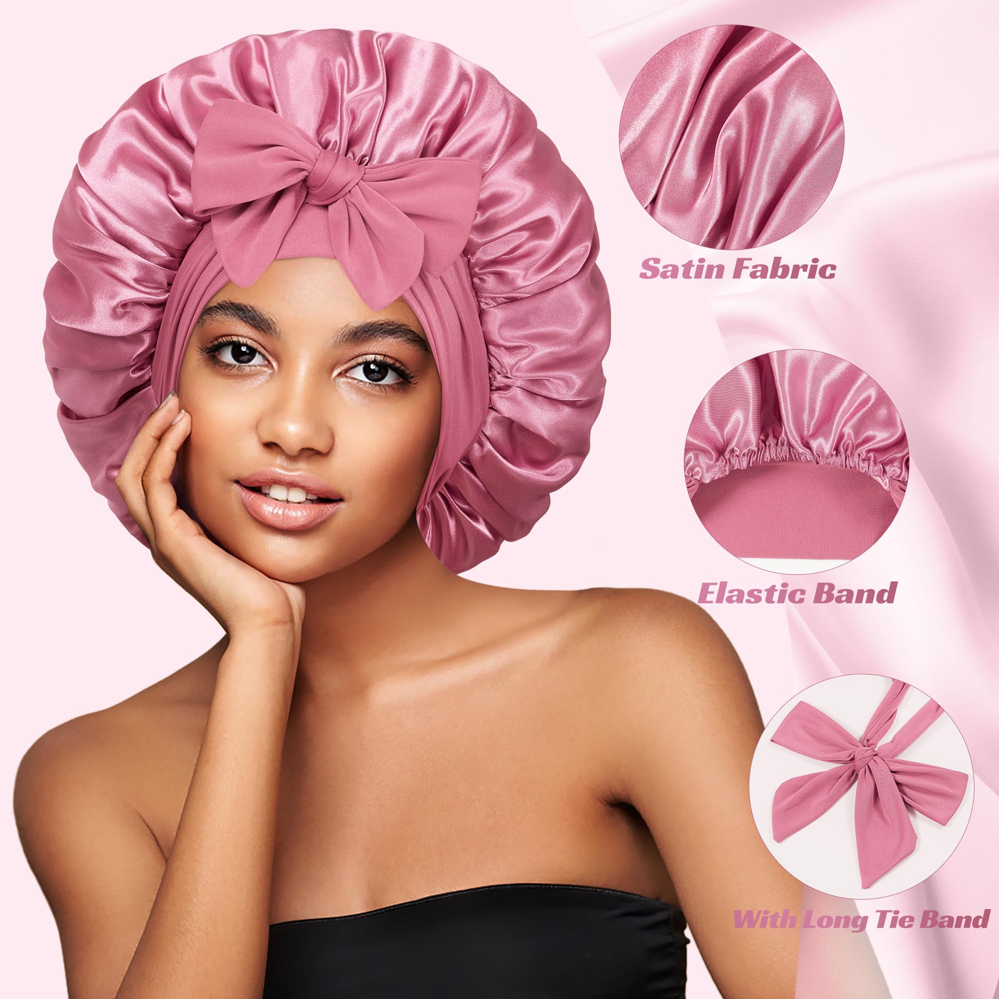 Vidsel reversible double layer sleep cap showing the alternative pink side