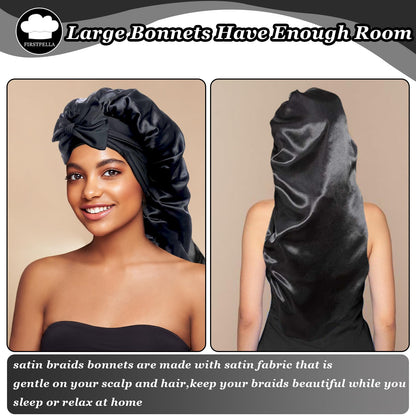FIRSTPELLA long braided bonnet protecting thick curly hair types