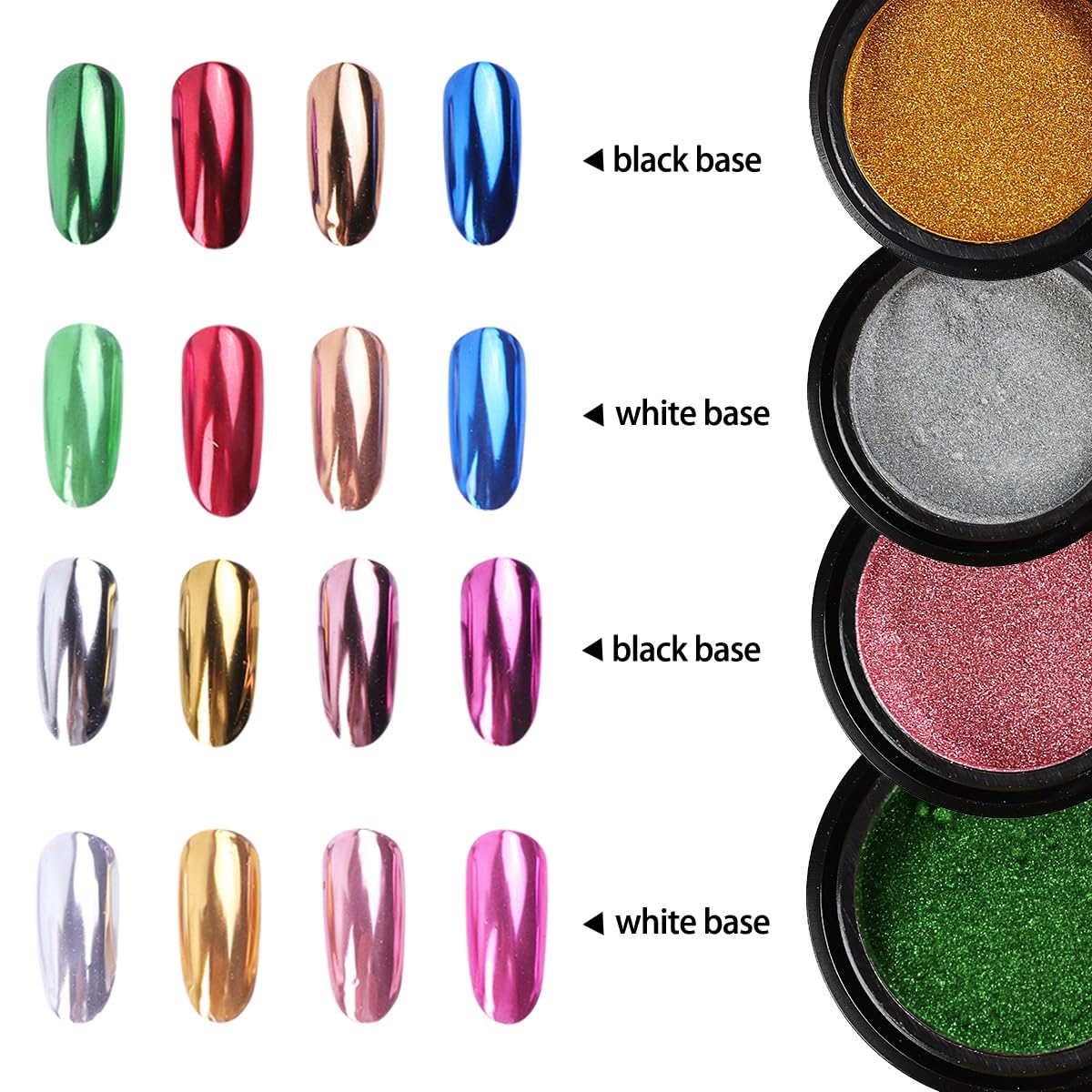 Selection of holographic and chameleon nail powder shades