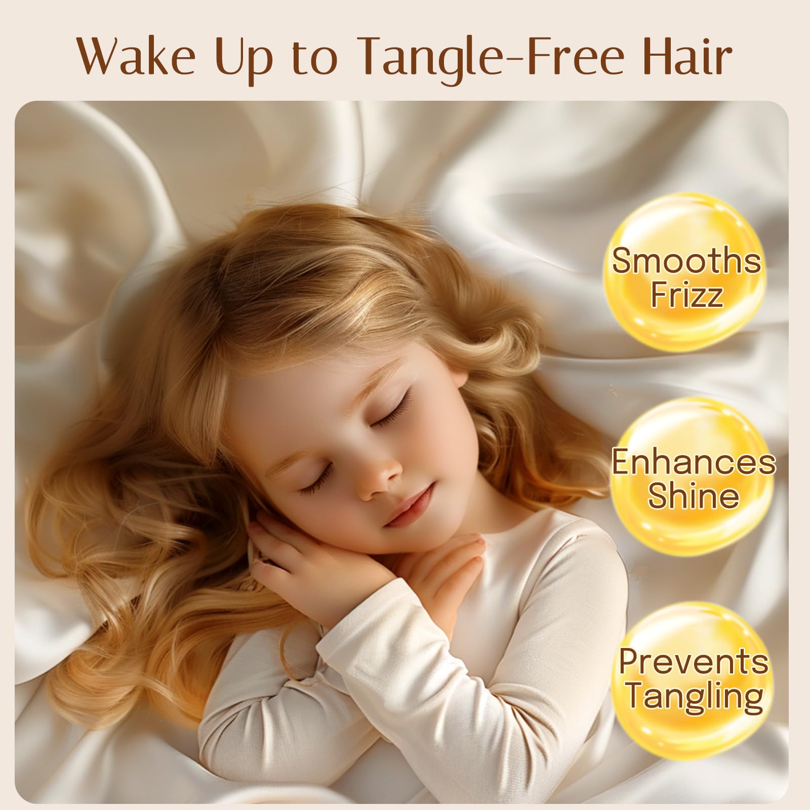 Olesilk baby silk sleep cap for curly hair