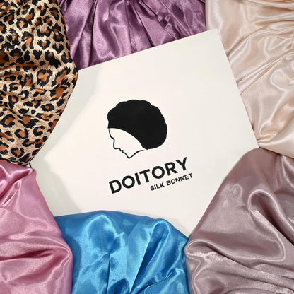 Doitory USA imported luxury hair care bonnet packaging and product overview.