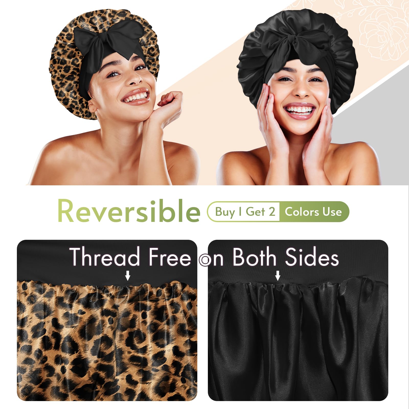 Bonnet Queen satin bonnet showing double layer fabric texture