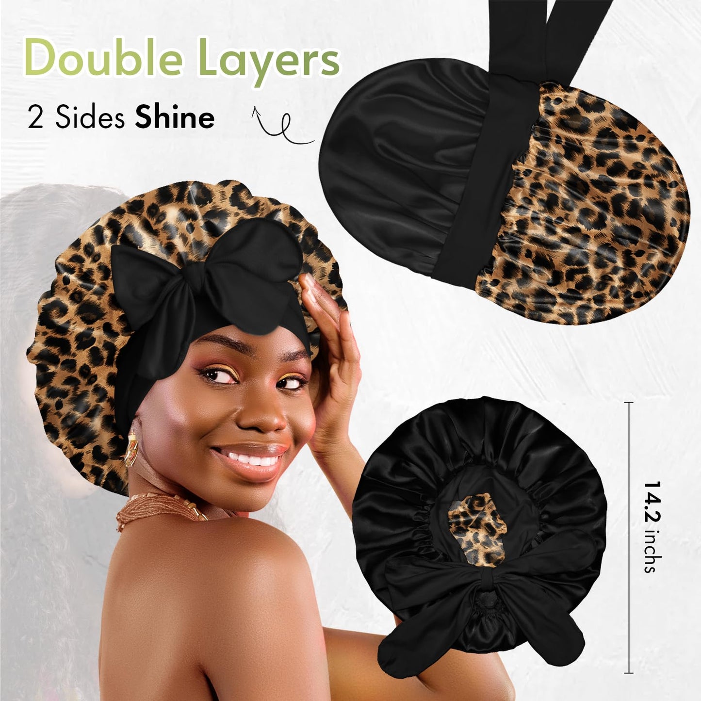 Side view of Bonnet Queen silk bonnet with adjustable tie band