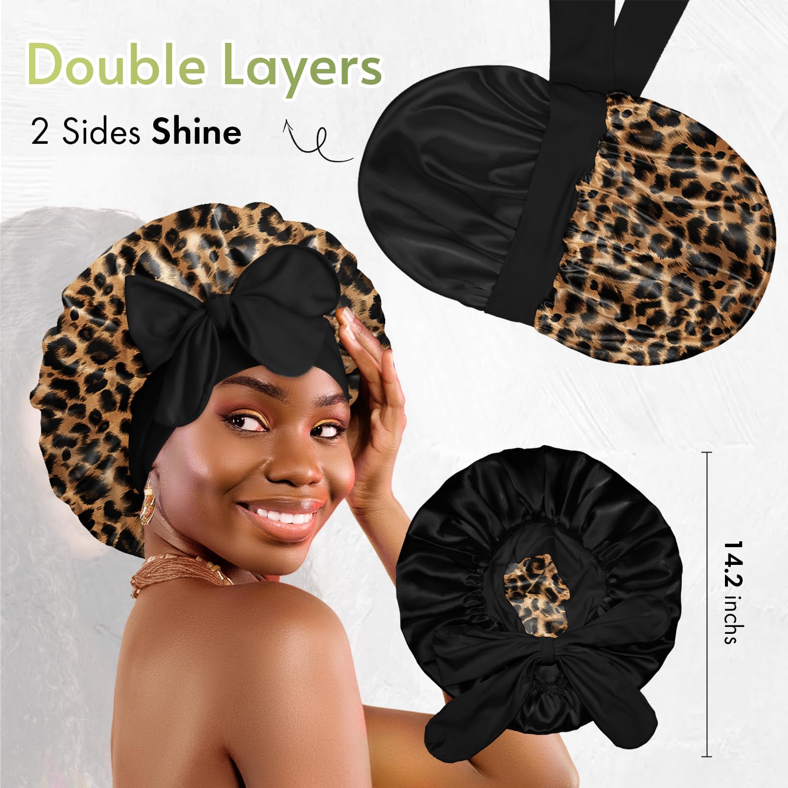 Side view of Bonnet Queen silk bonnet with adjustable tie band