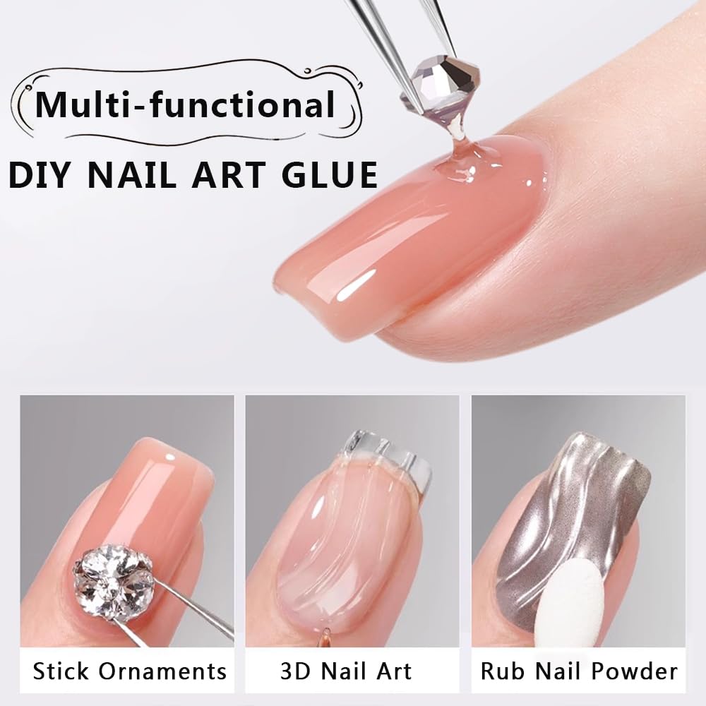 Shenrongtong rhinestone adhesive curing under UV nail lamp
