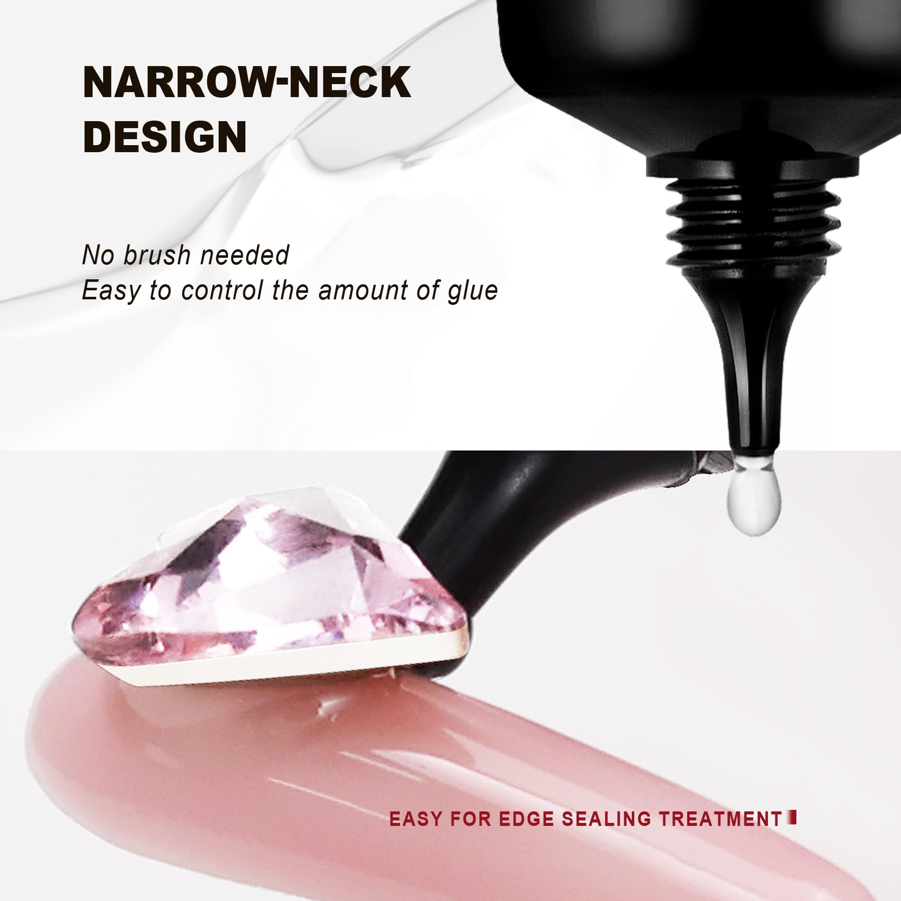 Professional no-wipe nail gem glue gel for 3D art