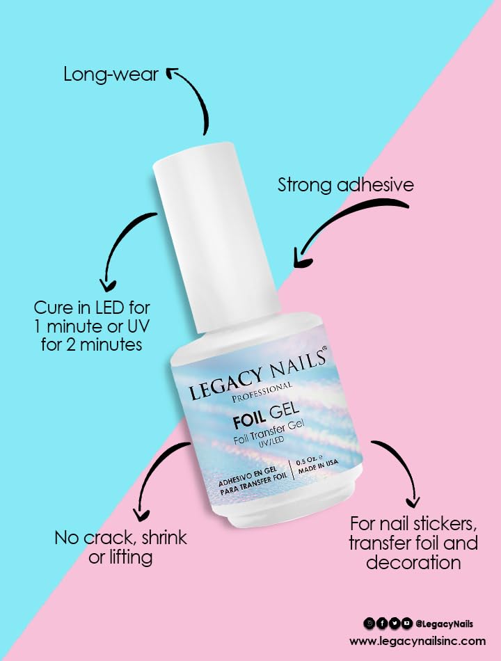 Legacy Nails foil adhesive gel texture on application brush
