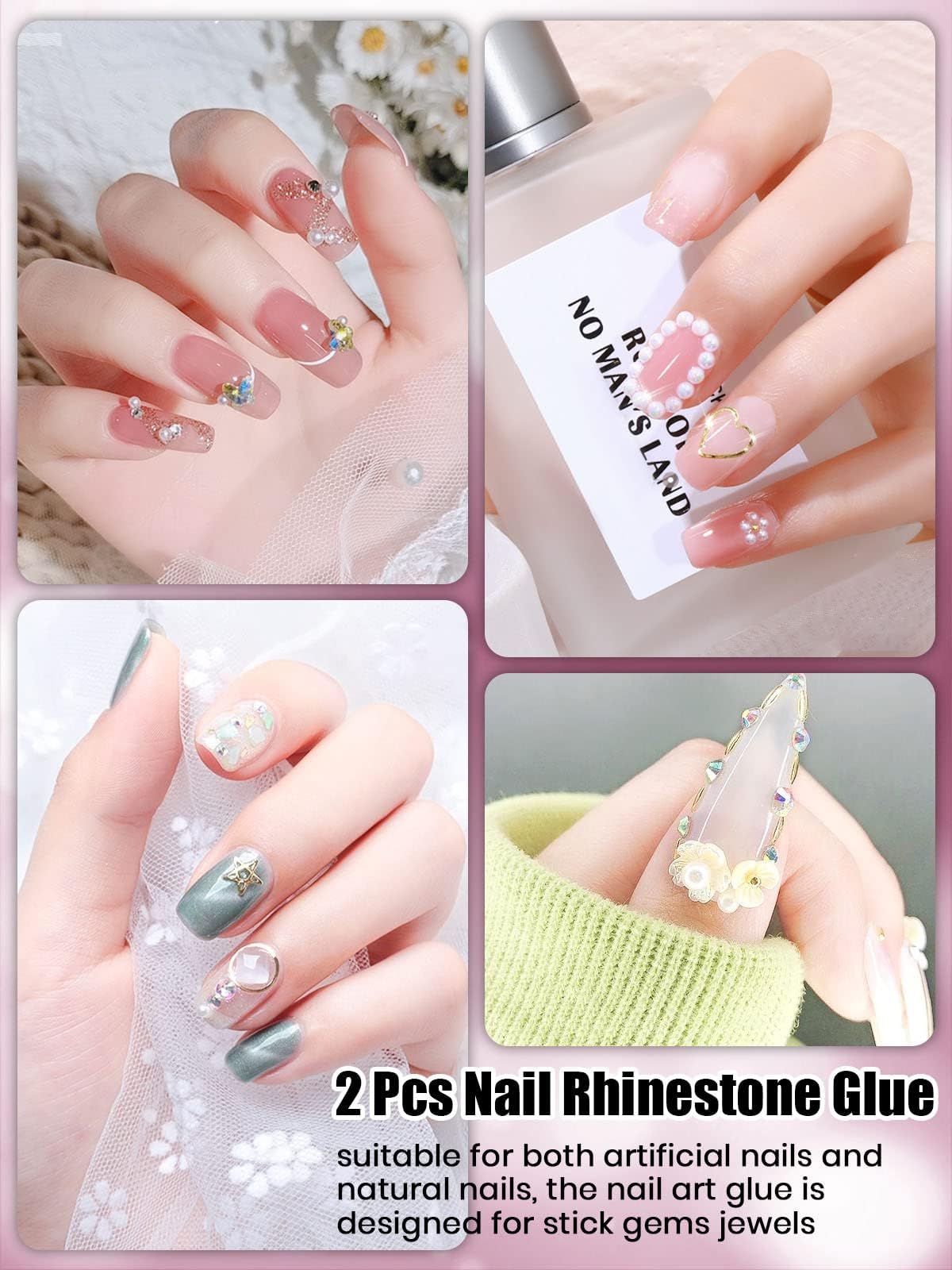 Application of clear nail gel on acrylic false nail tips