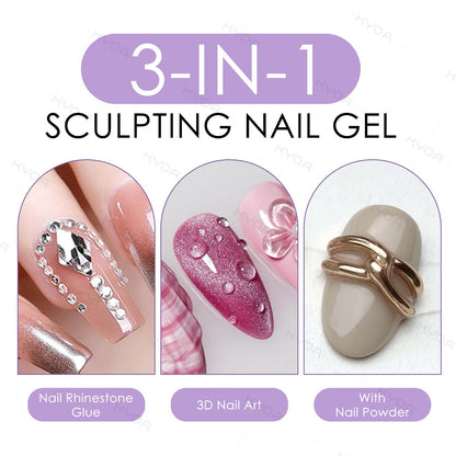 Close up of Kyda clear 3D nail art sculpting gel texture