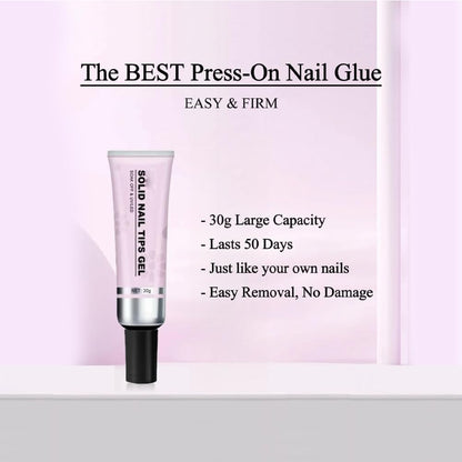 Professional manicure result using HandoraNails solid glue