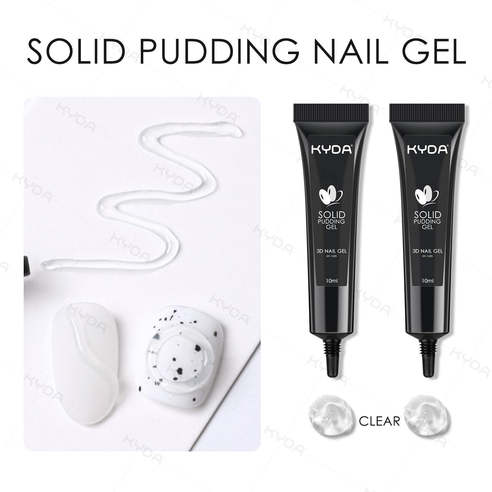 Kyda 3-in-1 nail art gel application on fingernails
