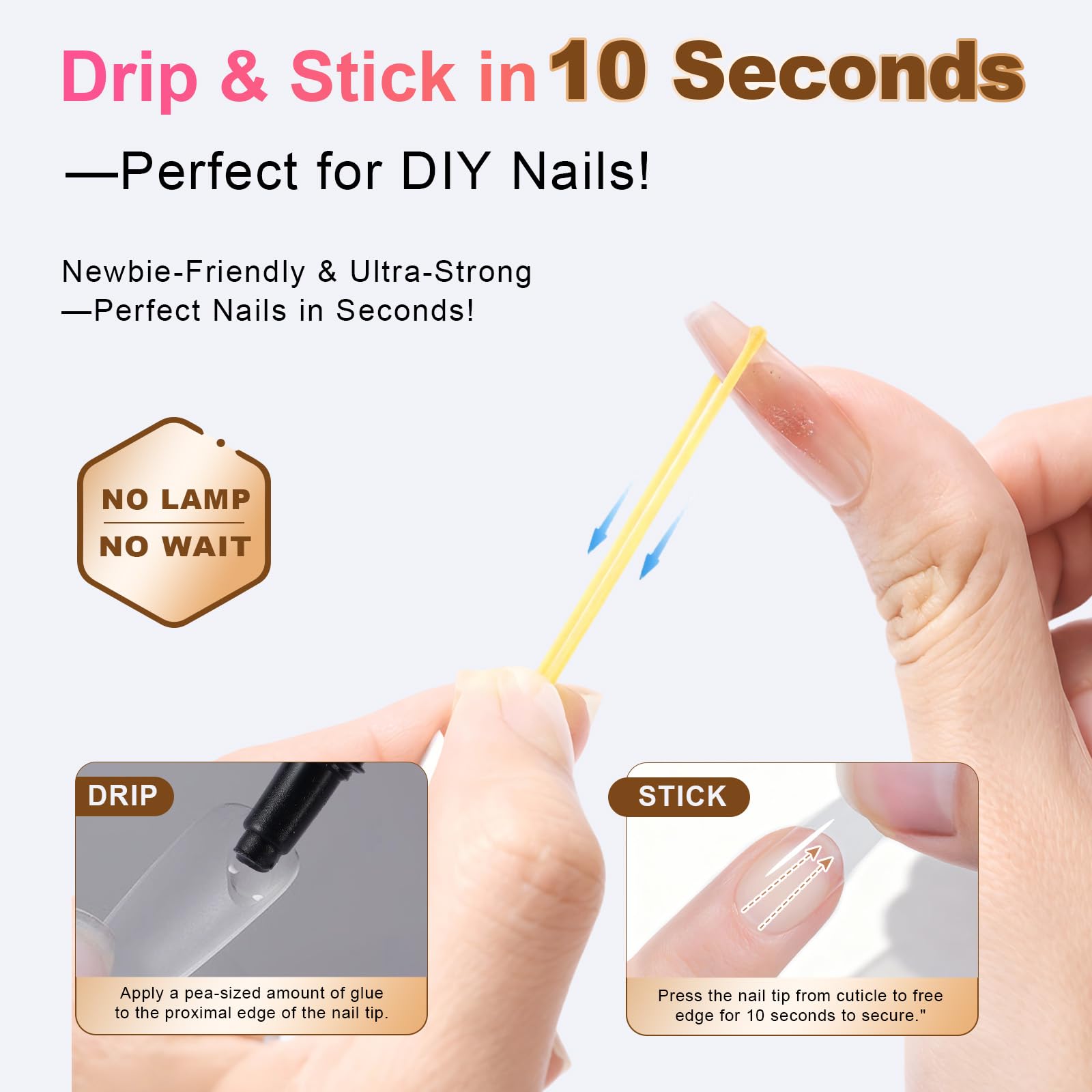 Close up of thick semi-solid nail glue gel texture