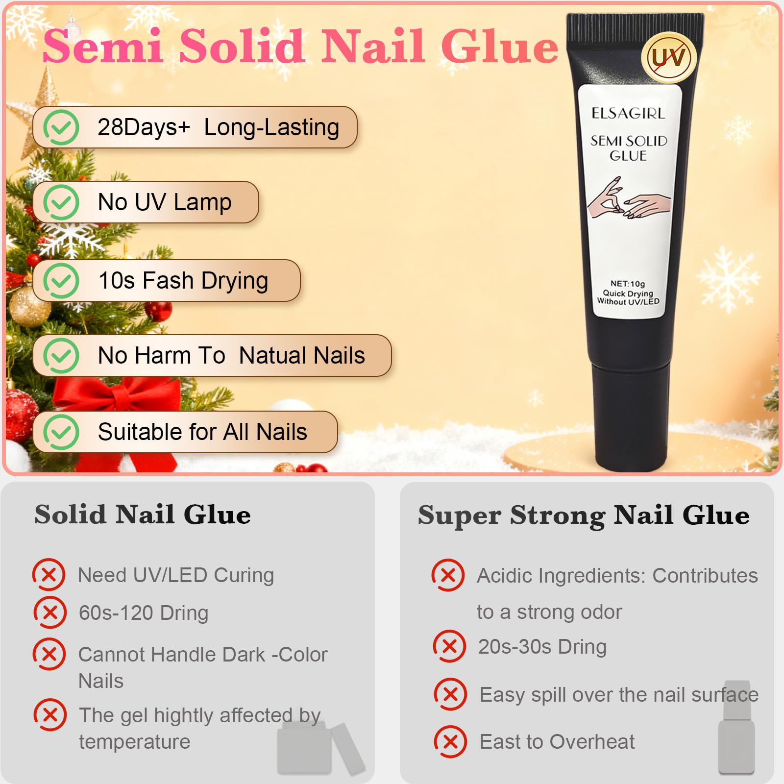 Professional nail glue gel for quick drying nail art