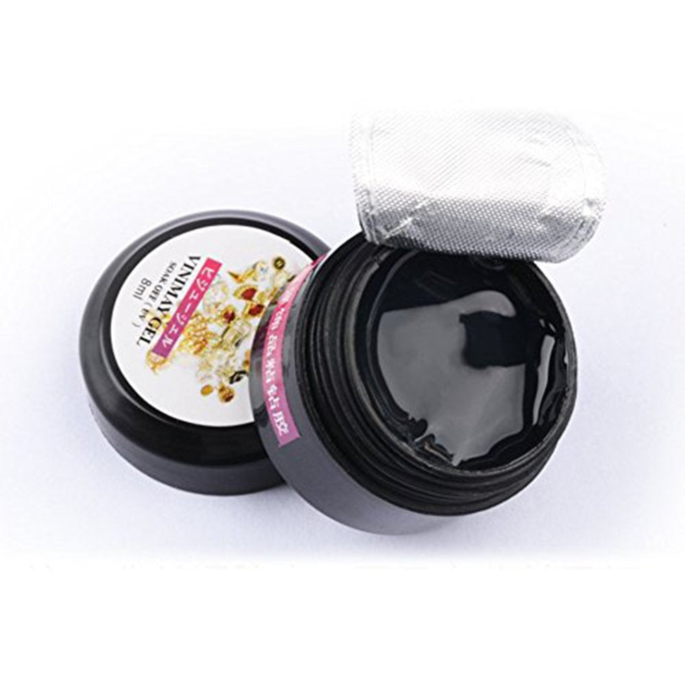 Close up view of Minejin soak off UV builder gel jar