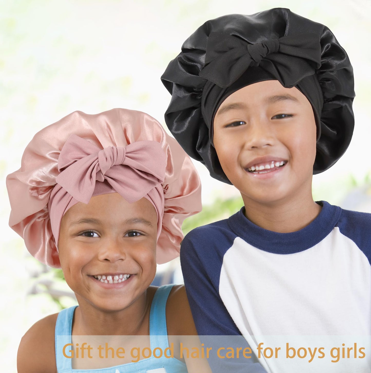 Authentic imported kids nightcap for girls and boys showing the comfortable non slip headband closure detail