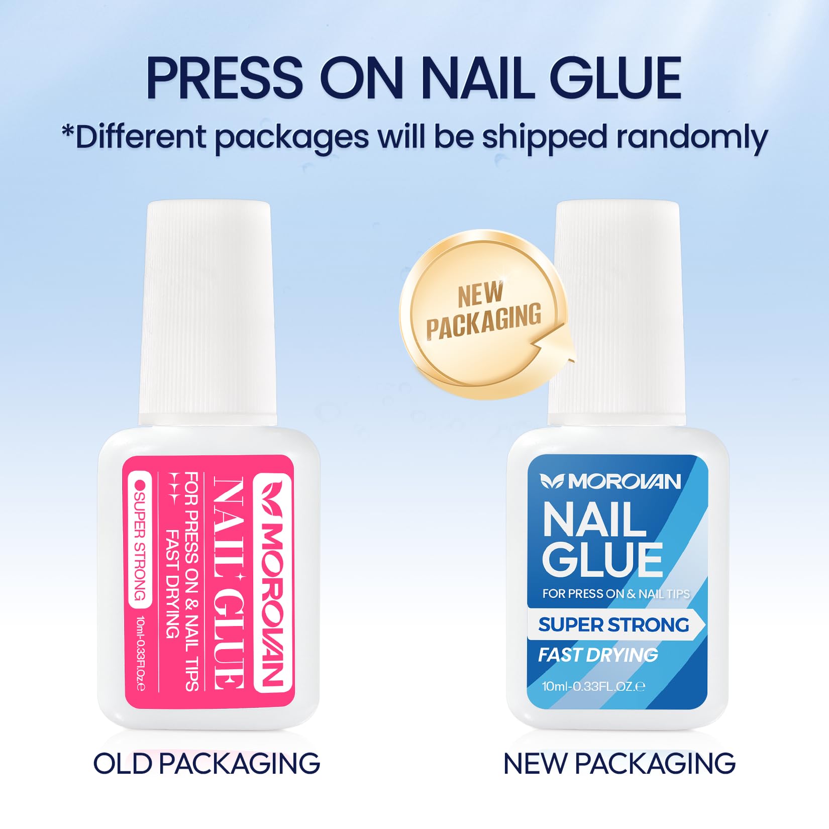 Close up of Morovan brush on nail glue applicator