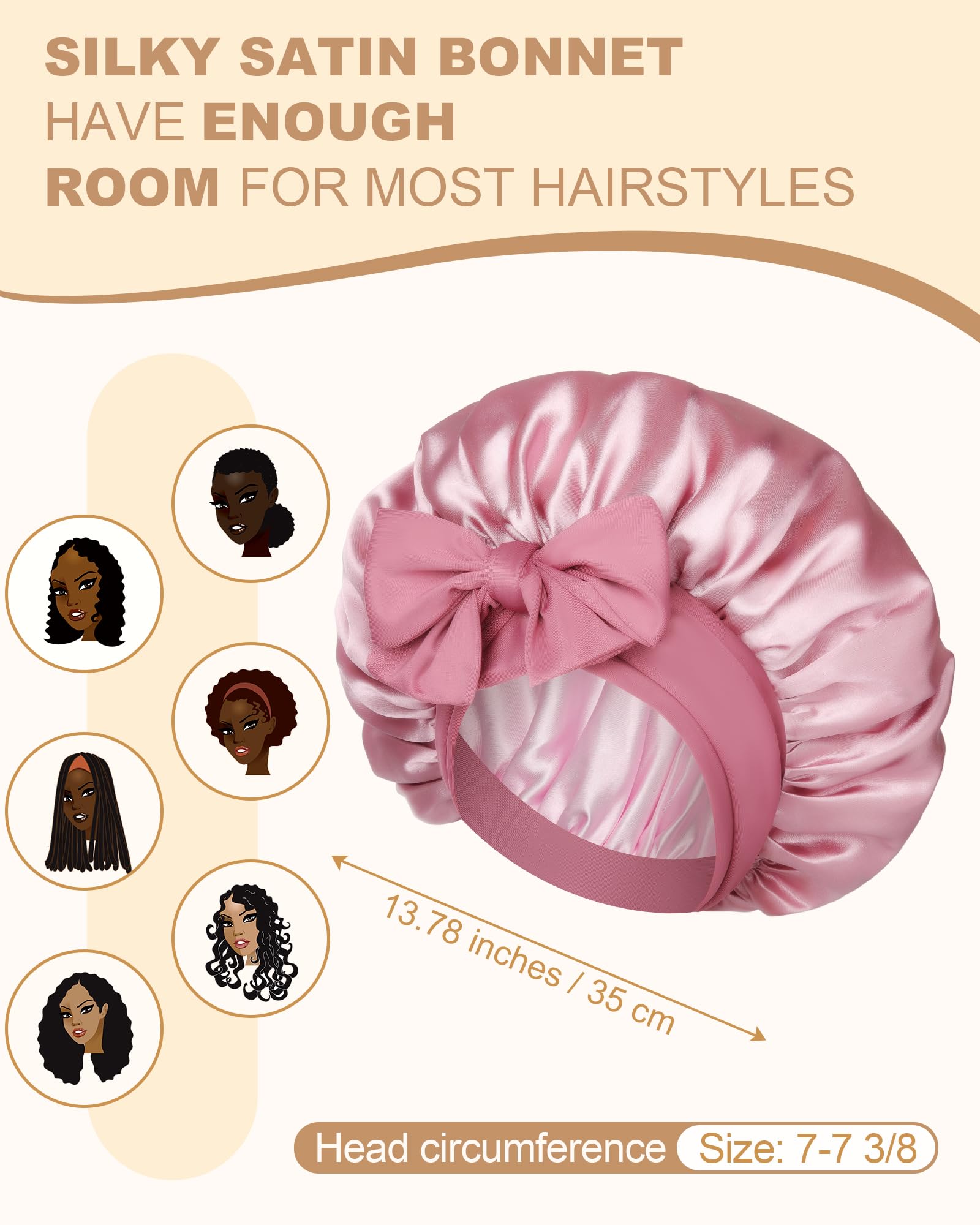 AWAYTR double layer hair bonnet highlighting the premium satin fabric texture