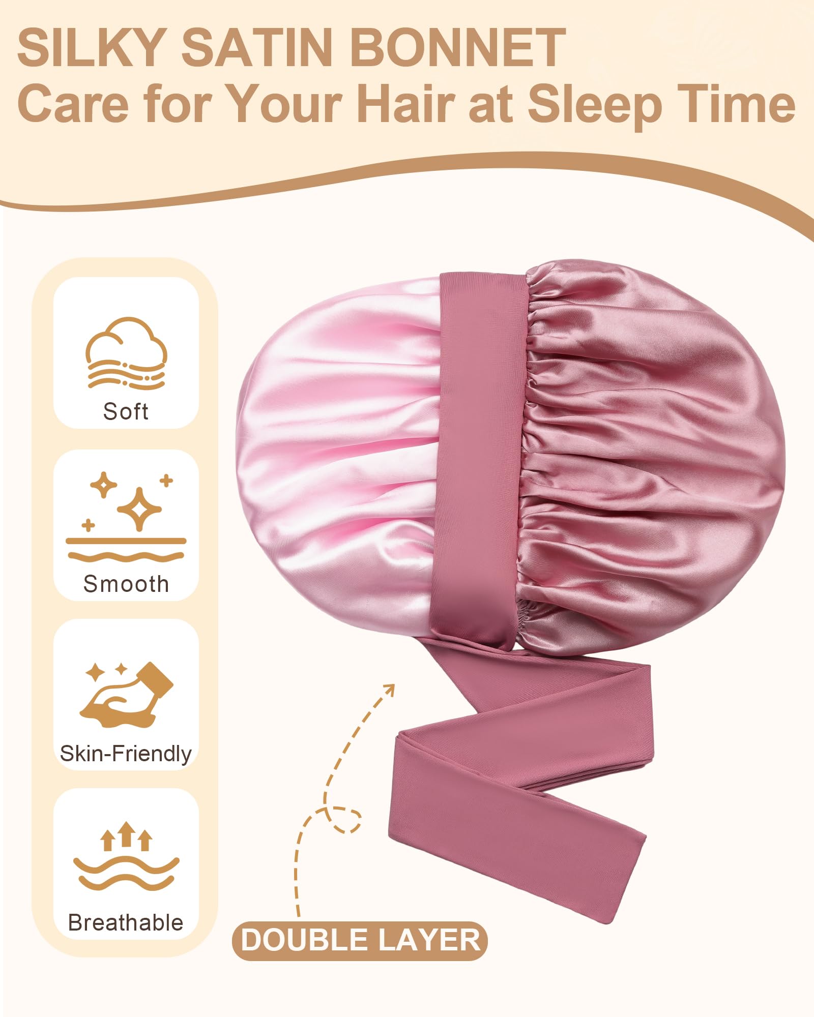 AWAYTR adjustable hair wrap detailing the secure elastic tie band mechanism