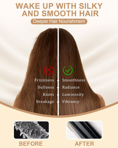 AWAYTR silk sleep bonnet for curly hair protection demonstrating the 55 cm size capacity