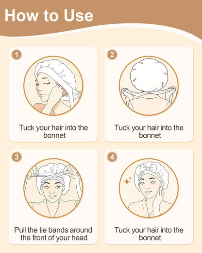 AWAYTR bean paste and pink satin hair cap packaged for hair care routine protection