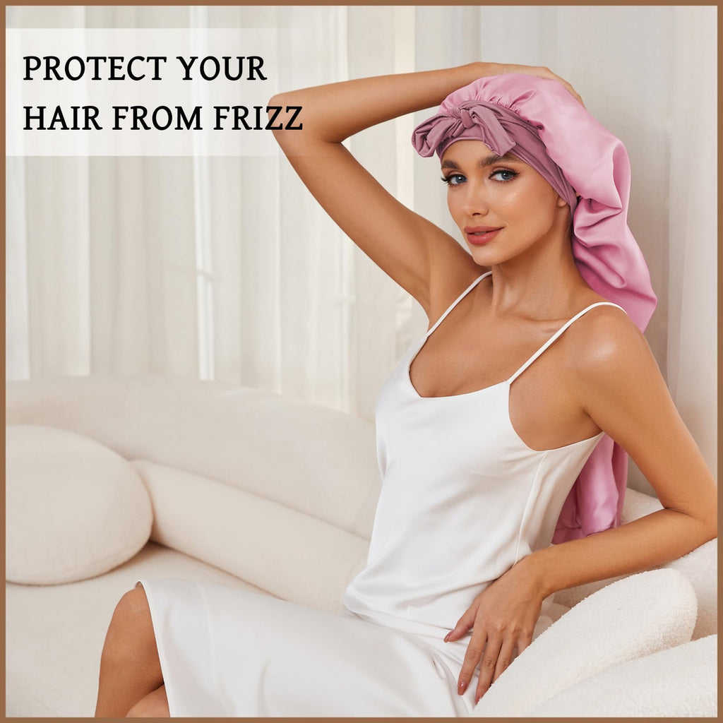 Demazalo extra large satin sleep cap folded view