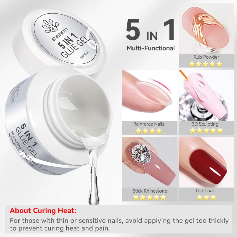Born Pretty 5-in-1 nail gel texture and consistency test