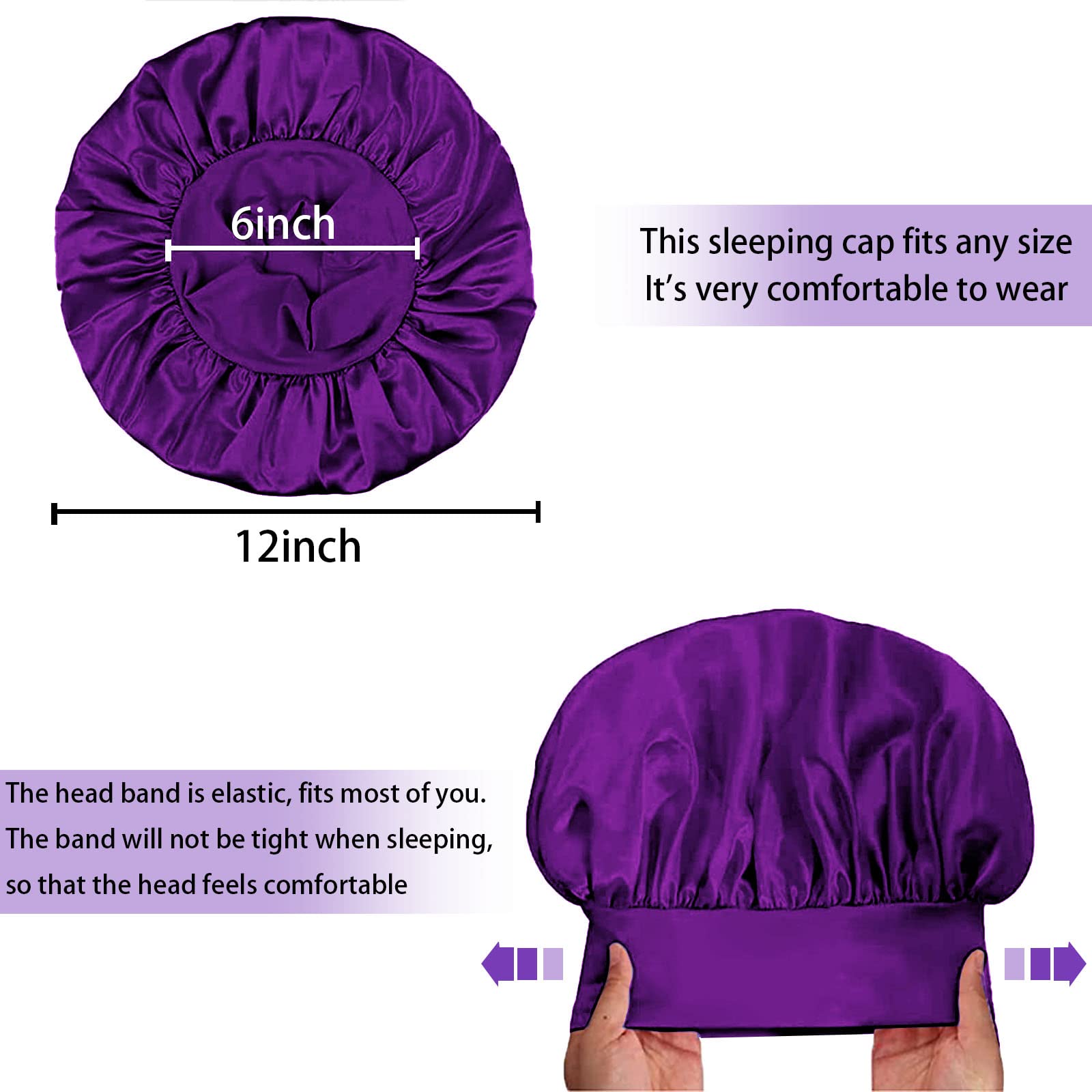 Theyakmer anti breakage satin hair bonnet wrap suitable for long natural hair and braids.