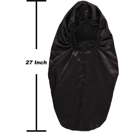 Black and leopard print satin sleeping caps for women