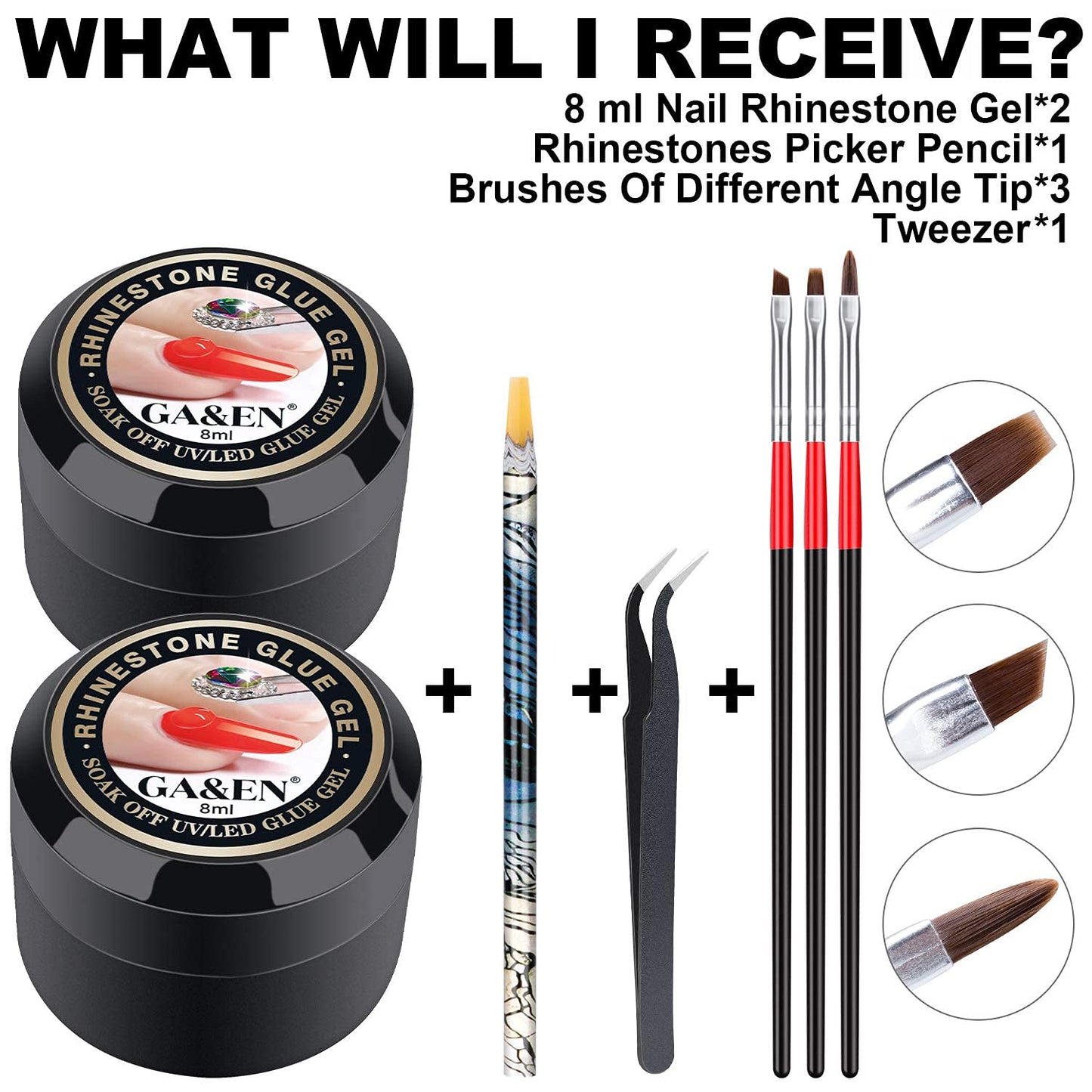 Full GA&EN Nail Art adhesive set components