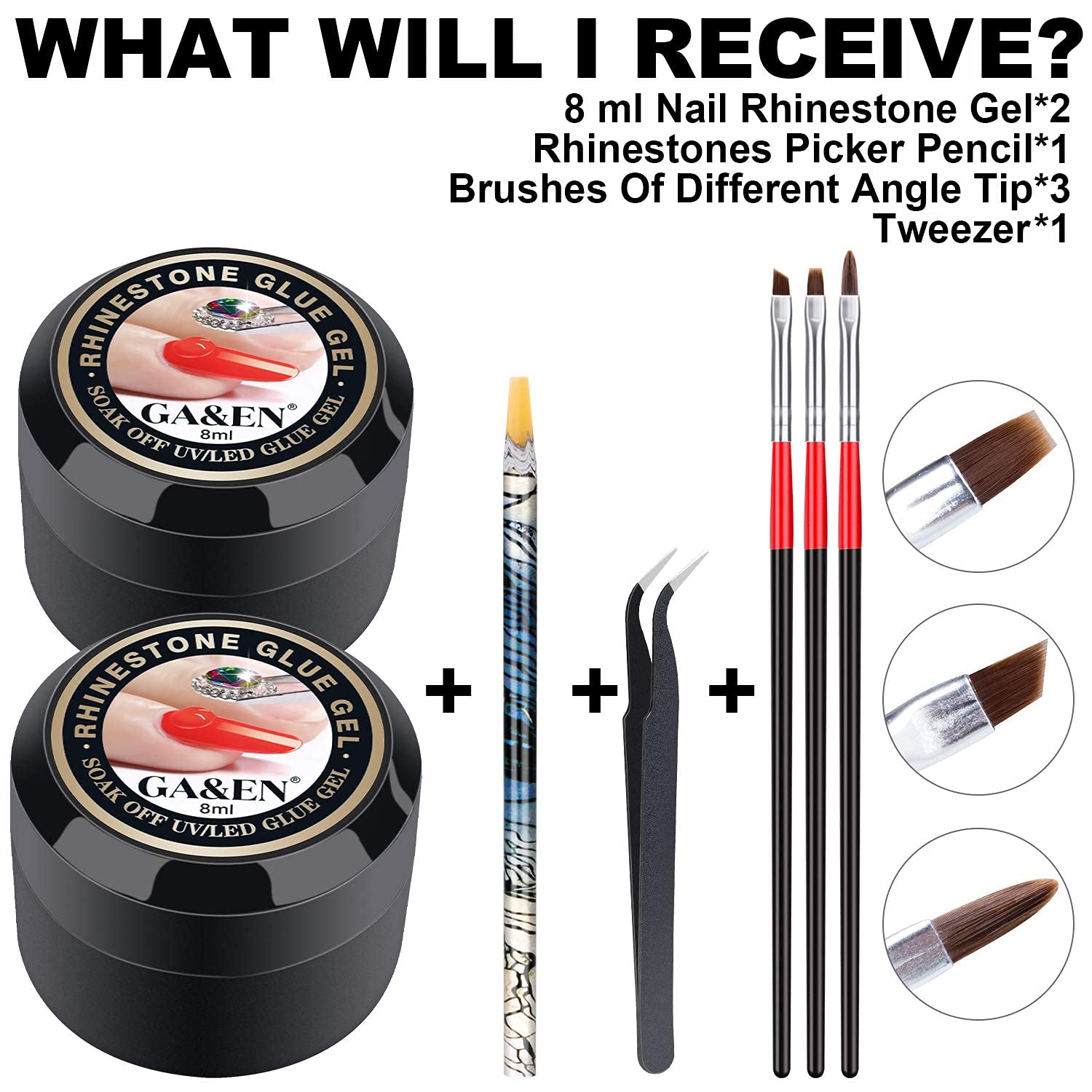 Full GA&EN Nail Art adhesive set components