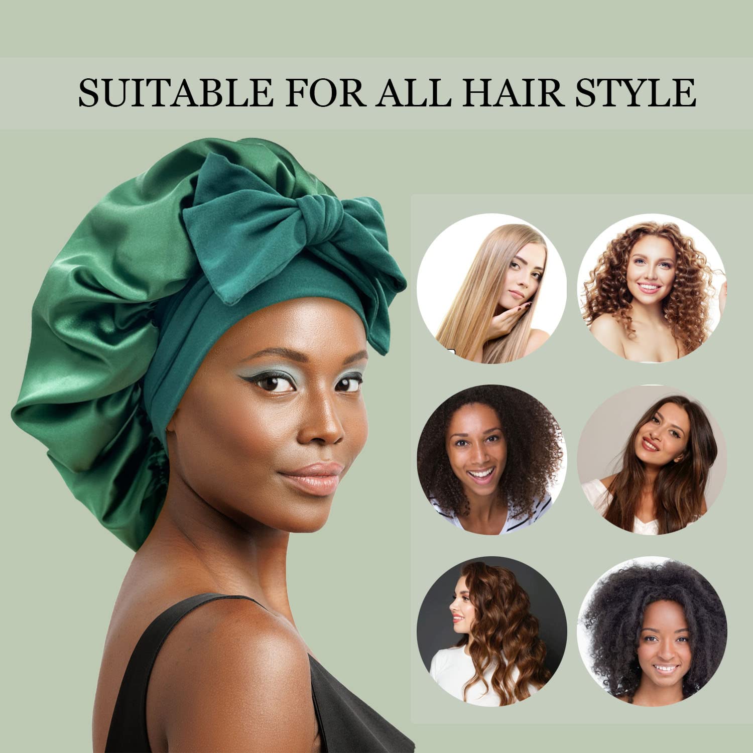 Close up of the smooth premium satin fabric on the GiLi hair wrap