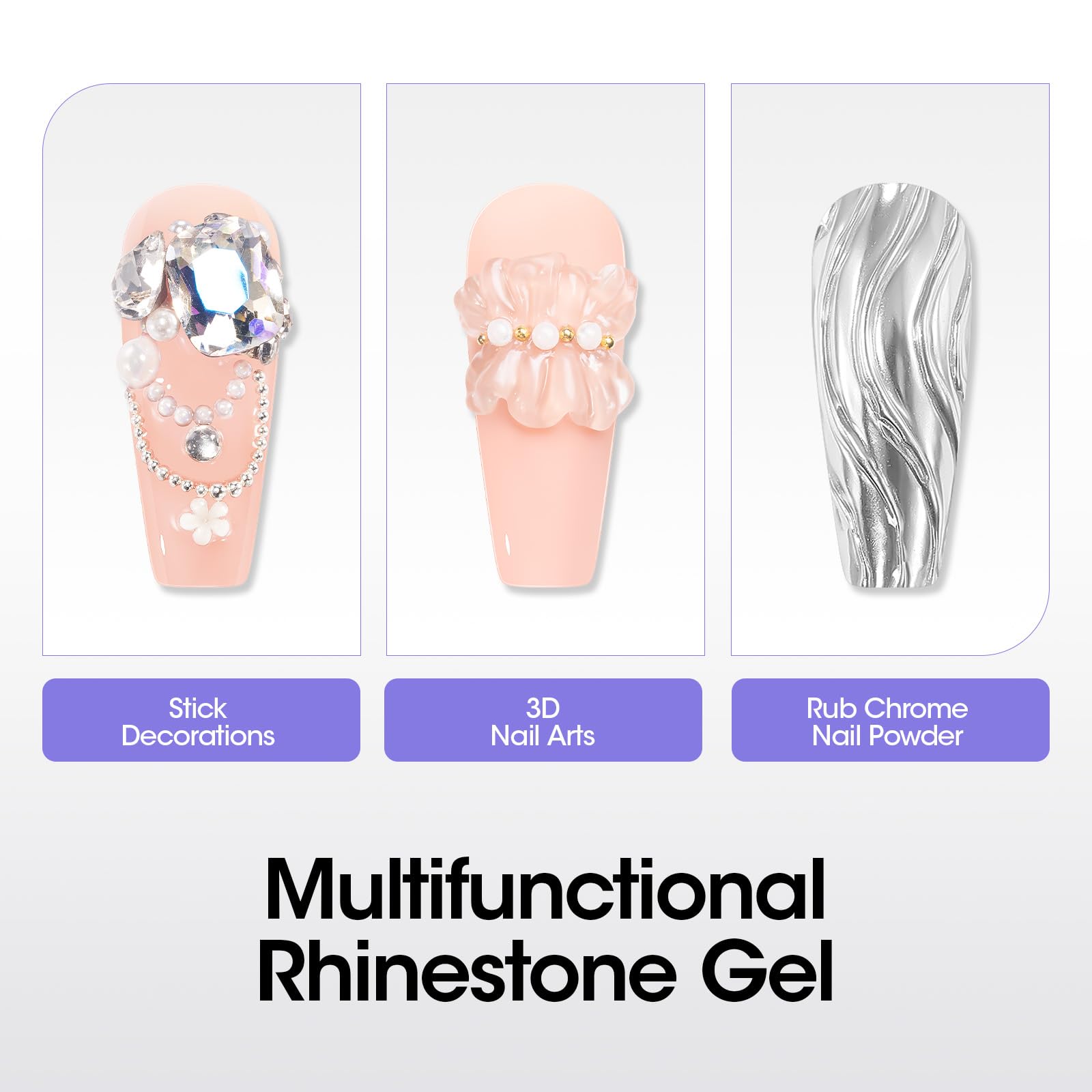 Applying crystal rhinestones to nails with Gellen glue