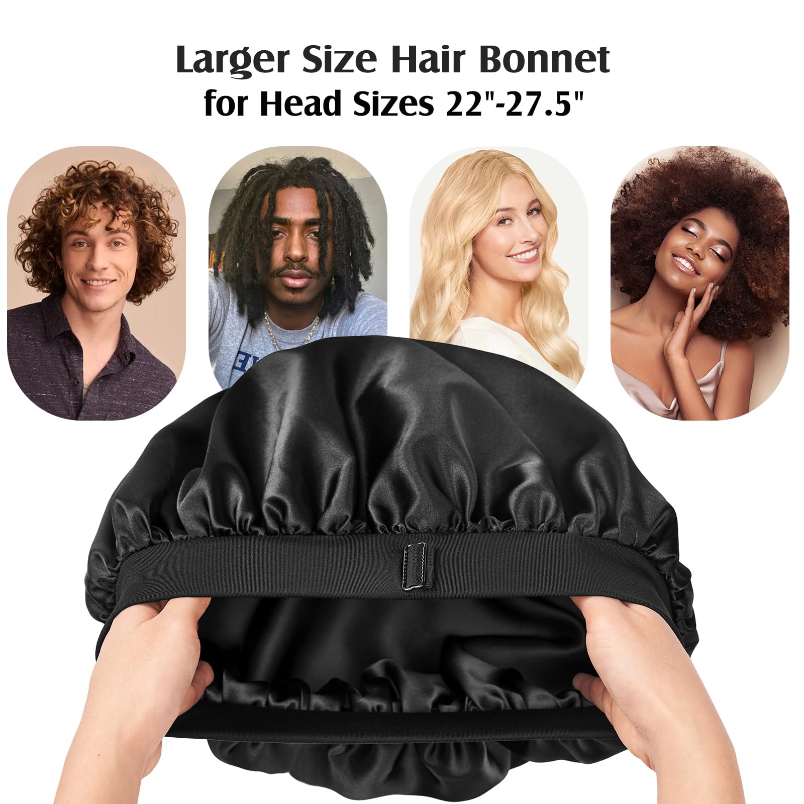 YFONG luxury hair bonnet packaging and OEKO-TEX certified authentic silk tag.