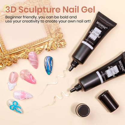 Using Mizhse 3D gel to apply rhinestones to fingernails