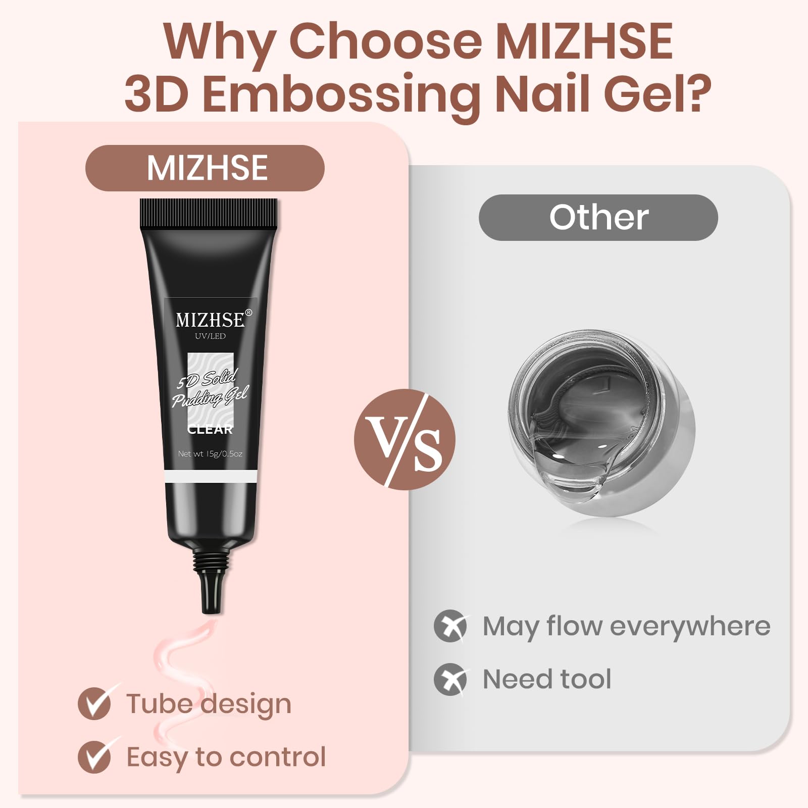 Detailed close up of Mizhse 15 gram sculpting gel packaging