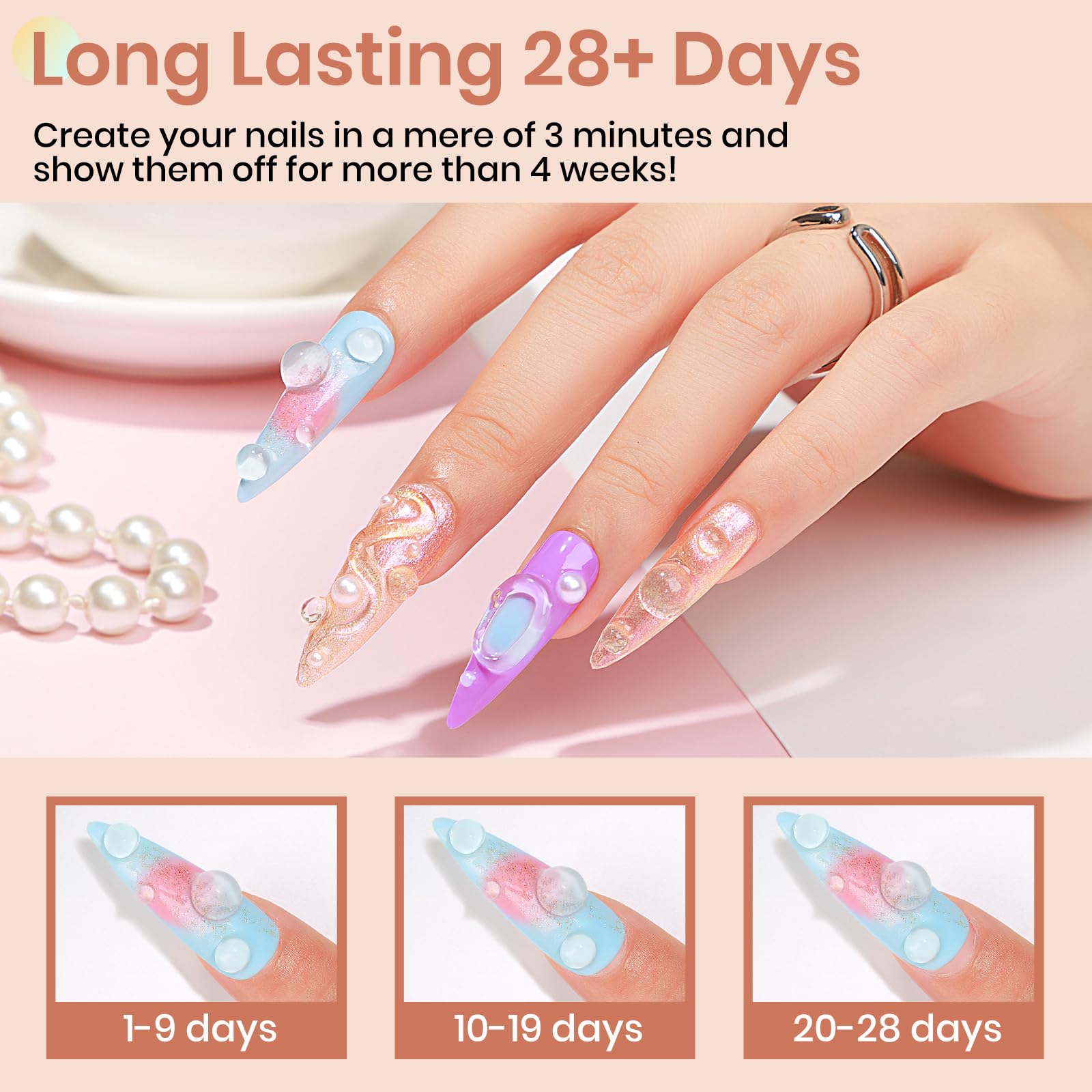 Creating embossed 3D nail art patterns with Mizhse gel