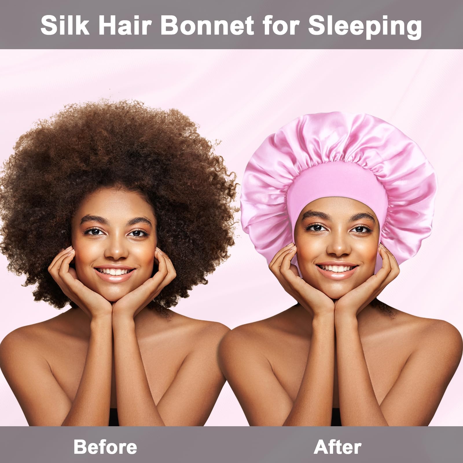 Extra large jumbo hair wrap bonnet for curly hair protection close up detail