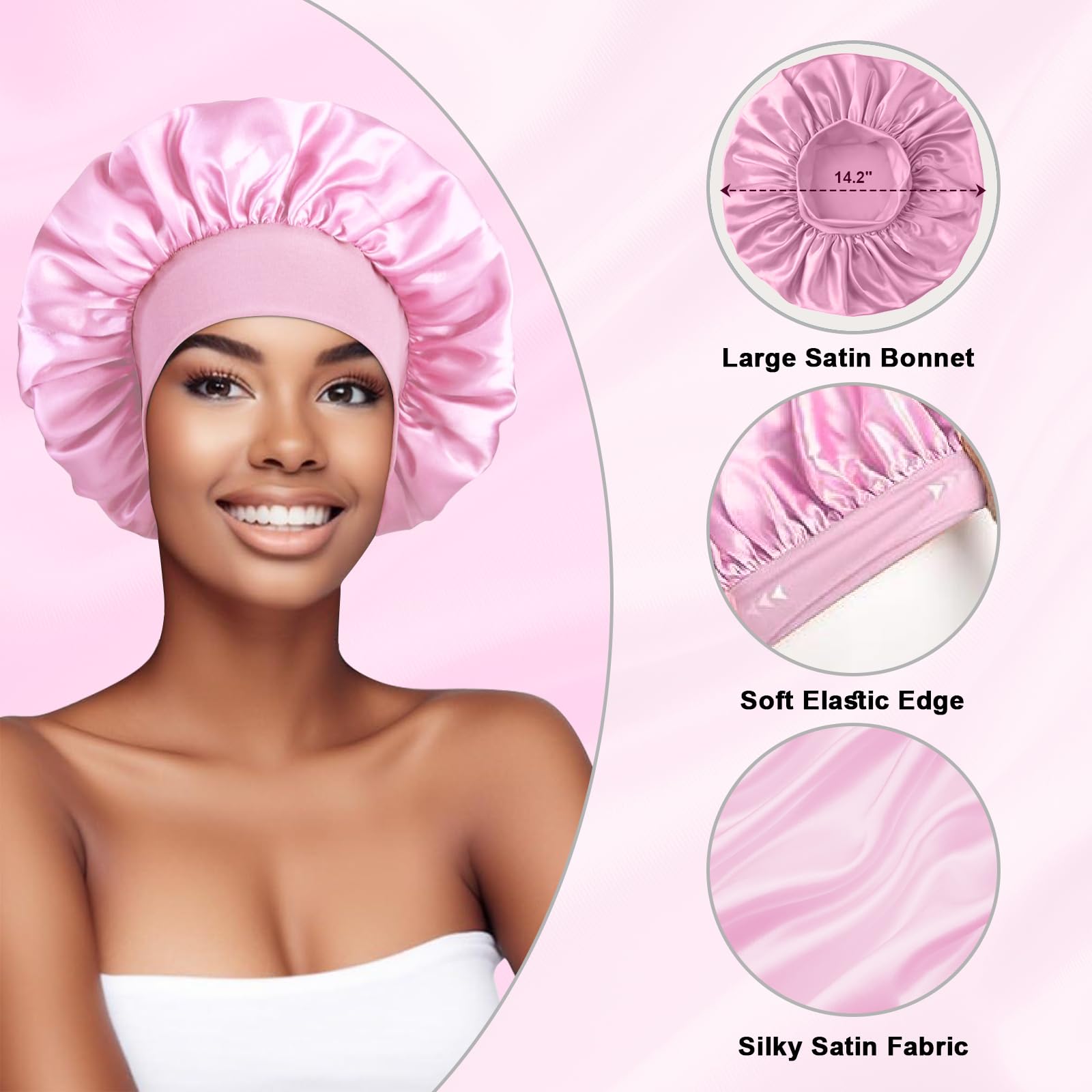 FIRSTPELLA night sleep cap back view highlighting the adjustable elastic straps