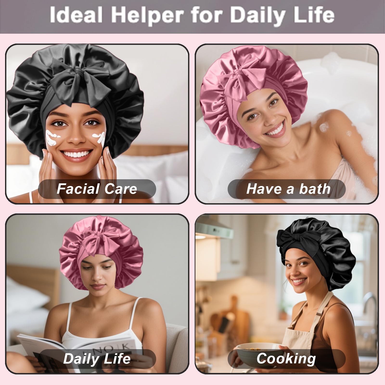 FIRSTPELLA adjustable straps sleep cap showing close-up details of the premium stitching