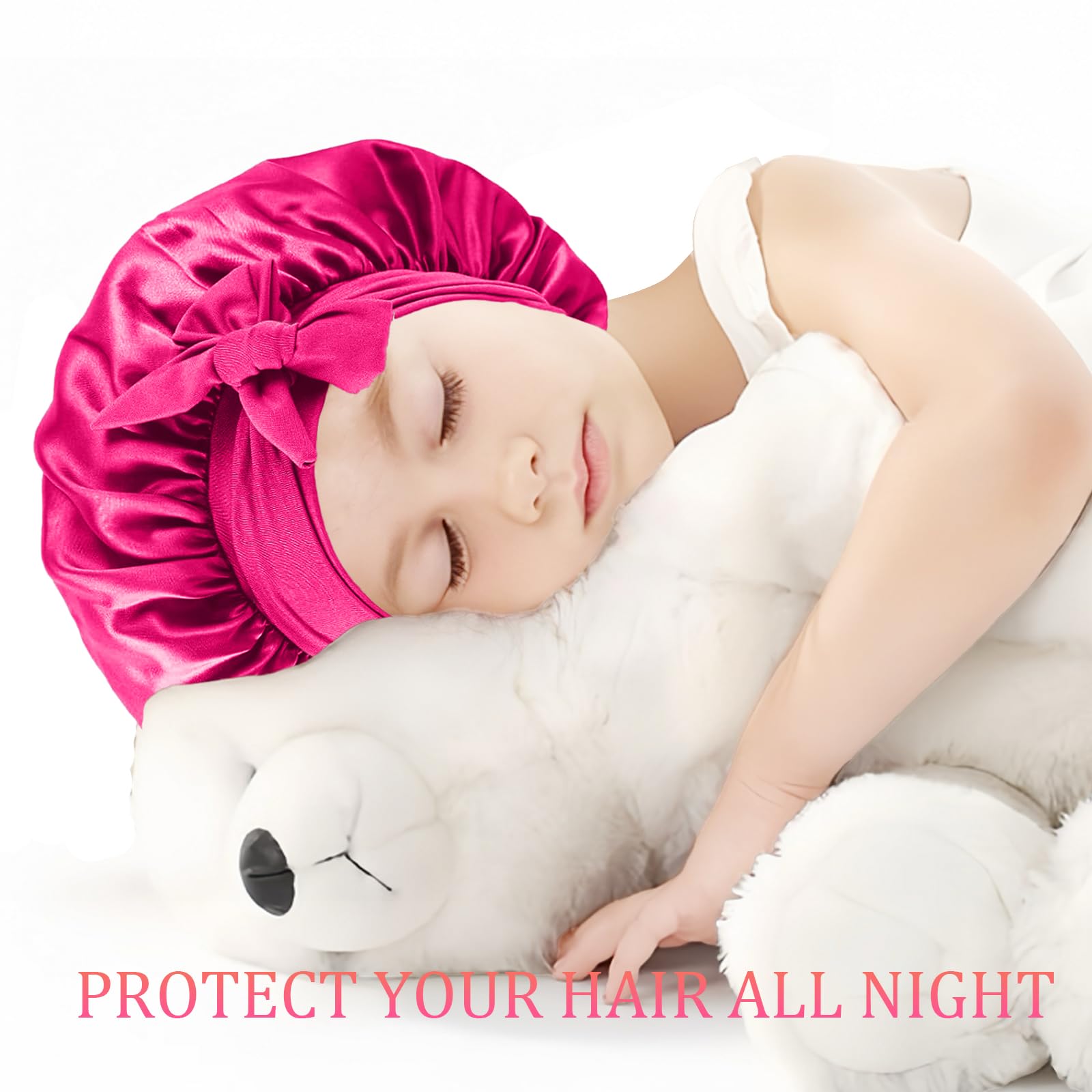 Close up of the wide elastic band on the premium children night sleep hat