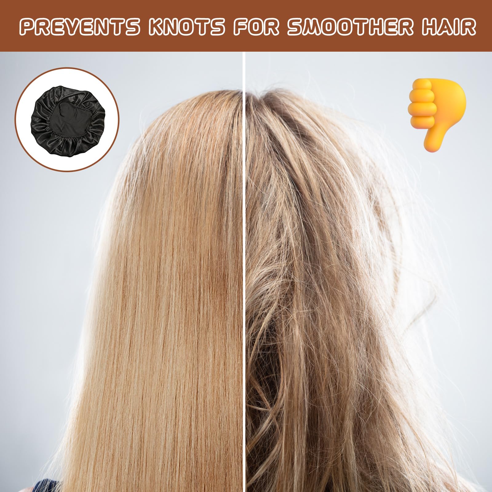 Premium satin hair wrap for curly hair protection overnight