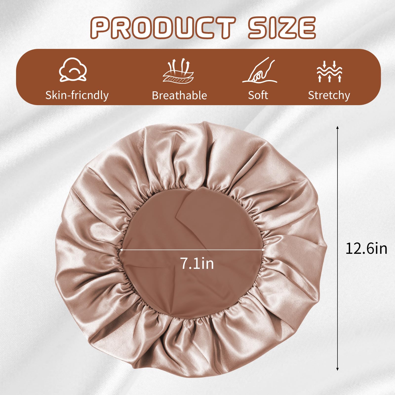 USA imported anti frizz satin sleeping cap pack of two