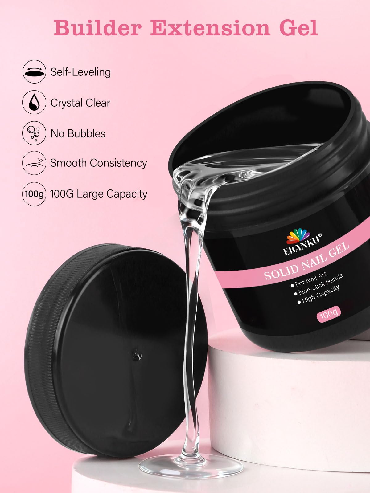 Professional nail art created with Ebanku solid glue