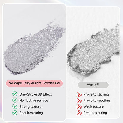 Silver Fairy Aurora glitter gel inside open black compact