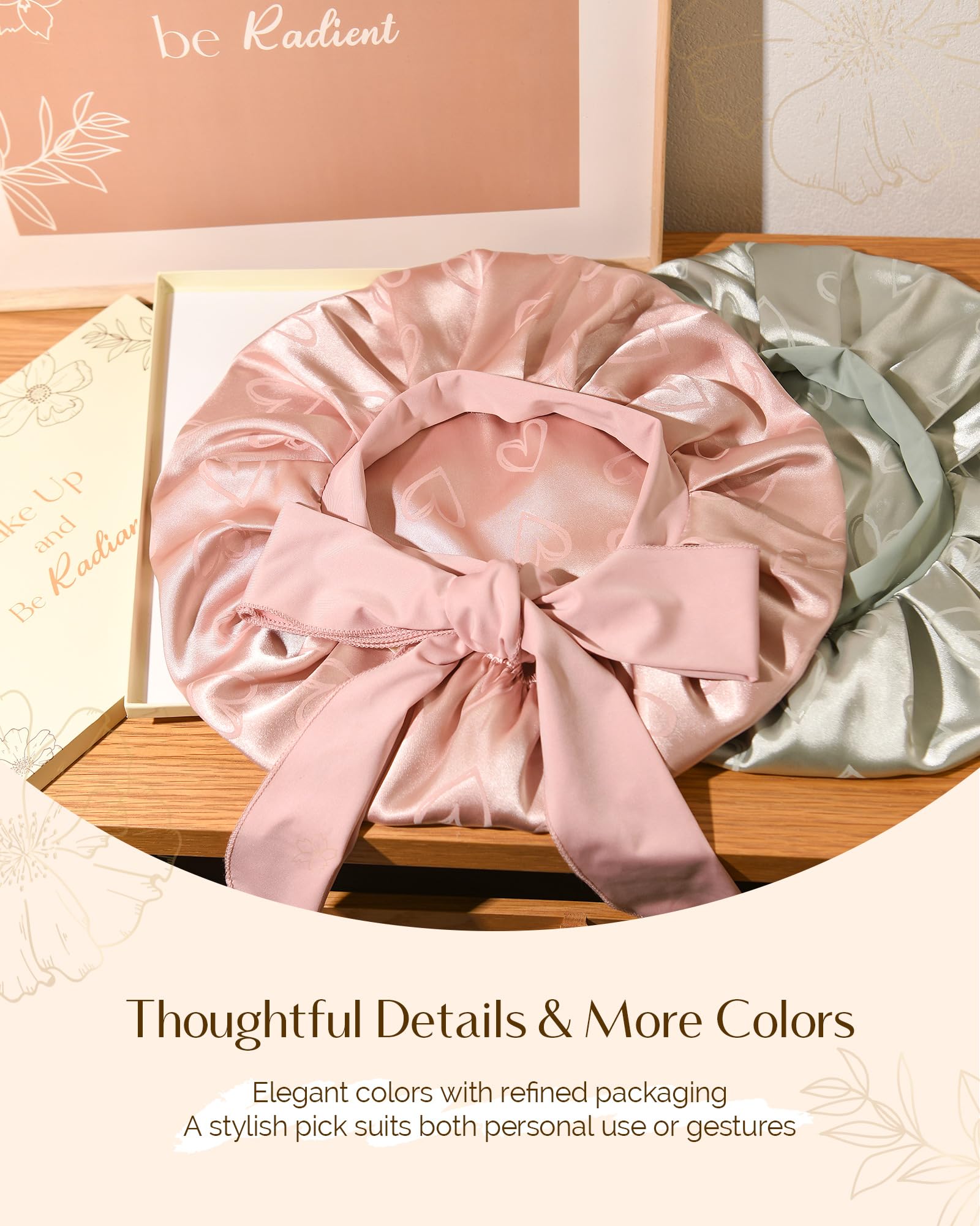 Authentic USA imported YANIBEST hair bonnet packaging close up view.