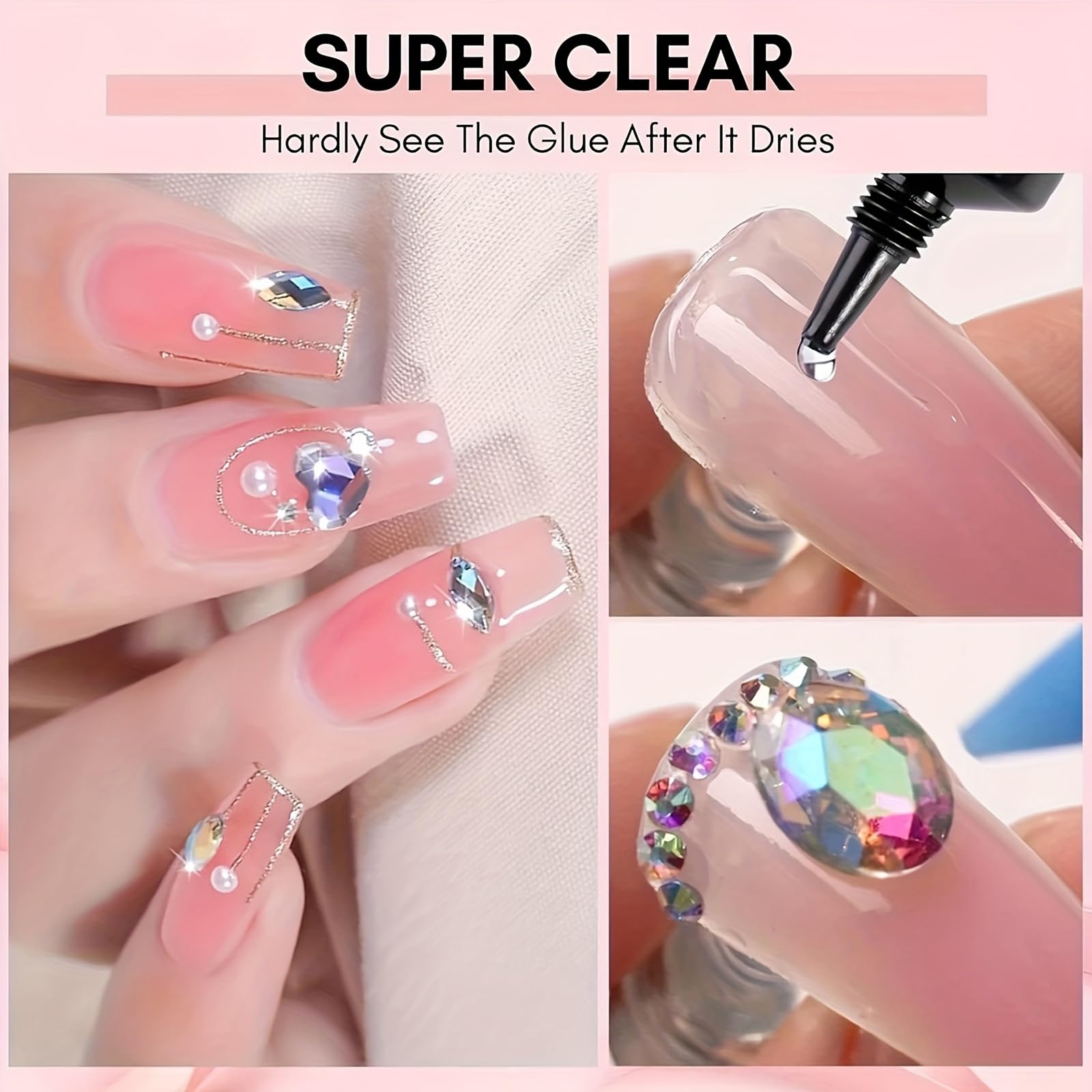 Clear 3D molding gel used for rhinestone application