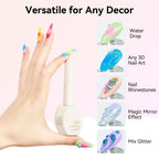 Transparent 3D nail art sculpting gel applied on a practice display nail