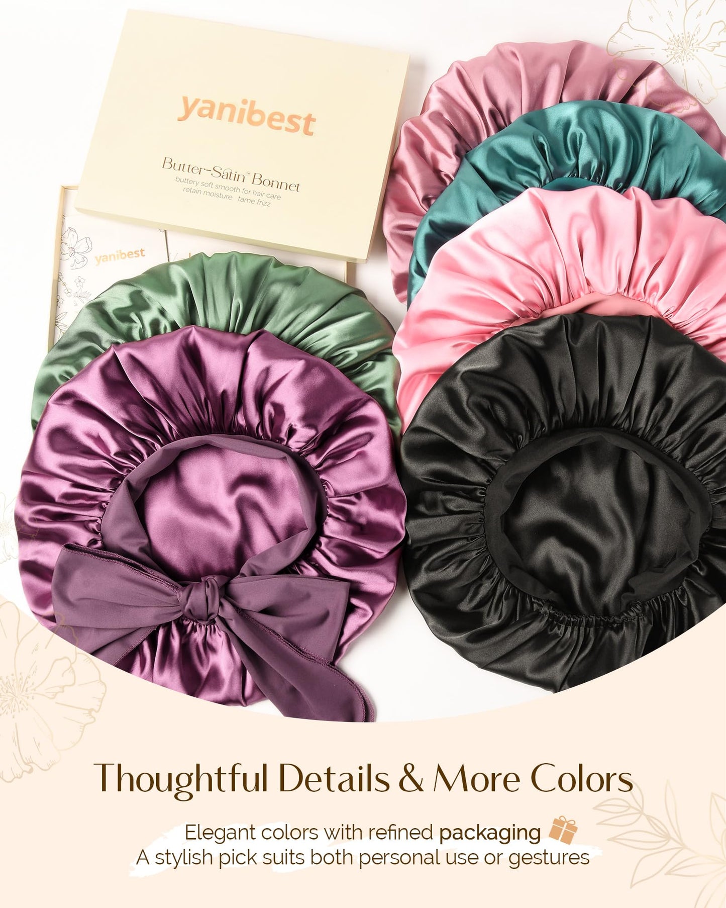 Yanibest unisex hair bonnet back view demonstrating secure fit around the hairline.