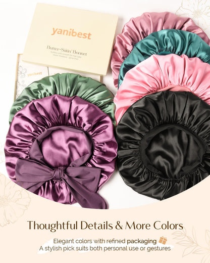 Yanibest unisex hair bonnet back view demonstrating secure fit around the hairline.