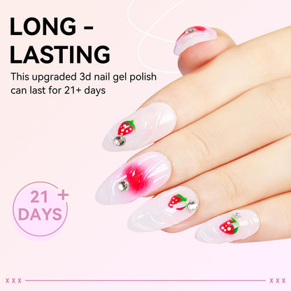 Demonstration of 3D nail art carving with Supwee gel